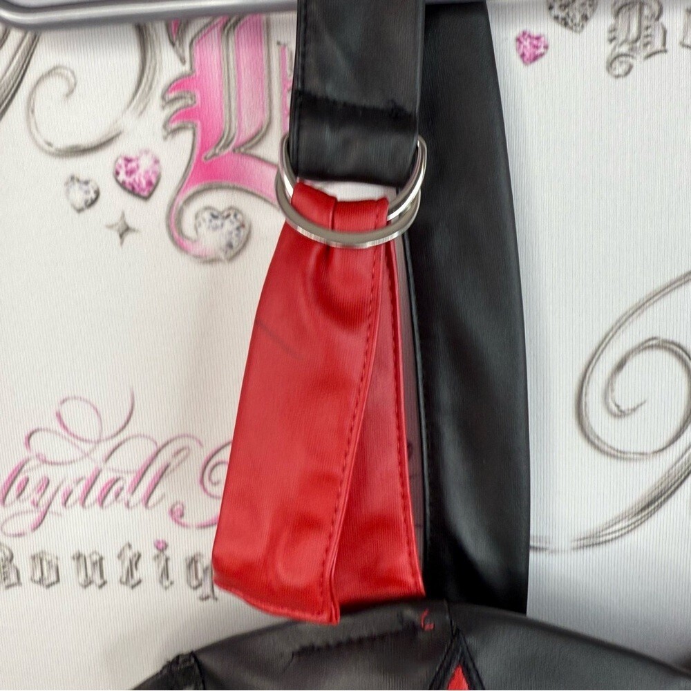 DC Batman Red and Black Faux Leather Bustier with Star and Diamond Accents - Picture 6 of 14